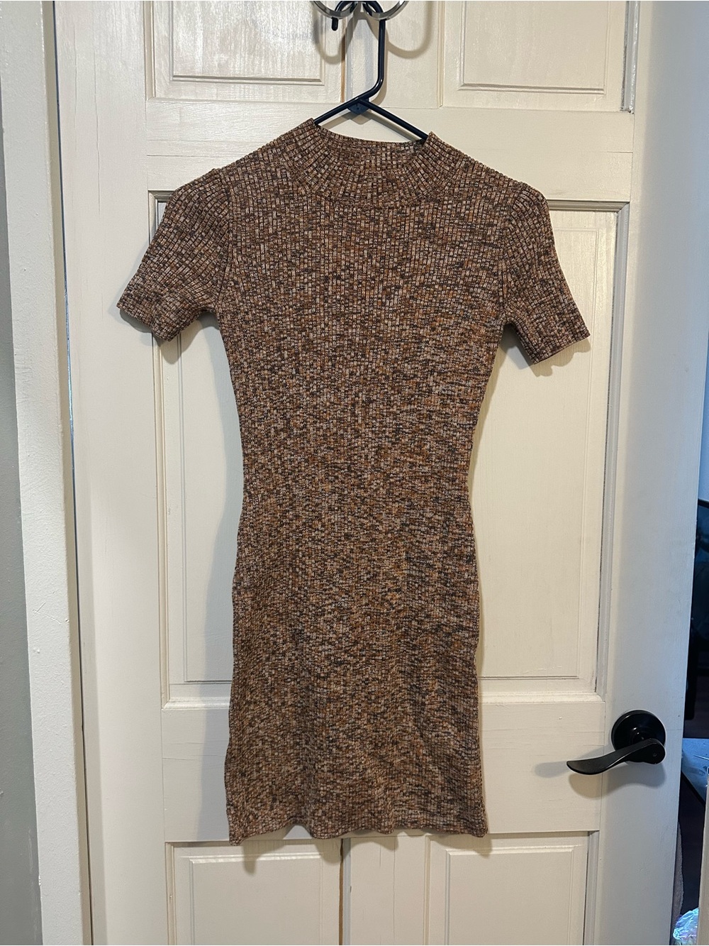 Madewell Marled Ribbed Short-Sleeve Sweater Dress